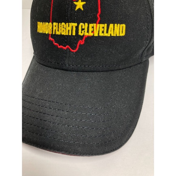 Honor Flight Cleveland Cap Hat Black Embroidered Adjustable Veteran Support - Picture 4 of 16